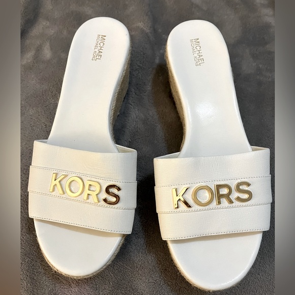 Michael Kors Shoes - Michael Kors women’s white wedge sandal size 10